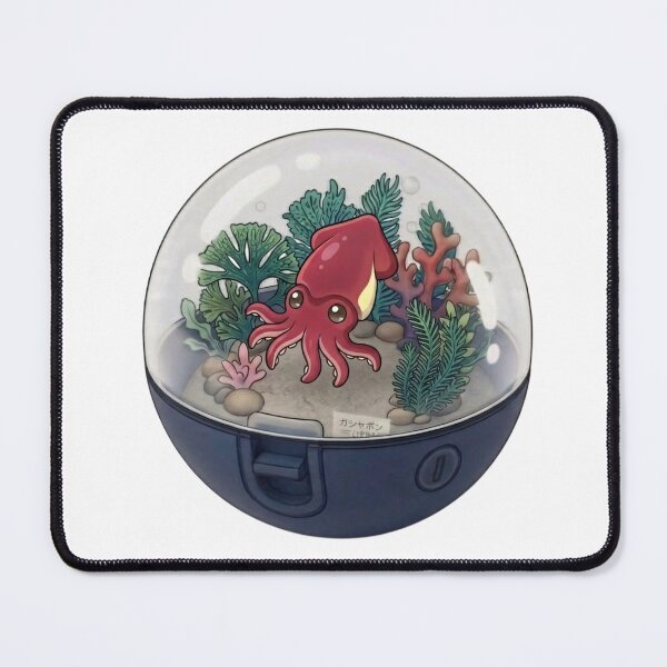 Item preview, Cute Squid in an Underwater Coral in a Capsule Kawaii Japanese Capsule Art-#serie2 designed and sold by JeanChiale.