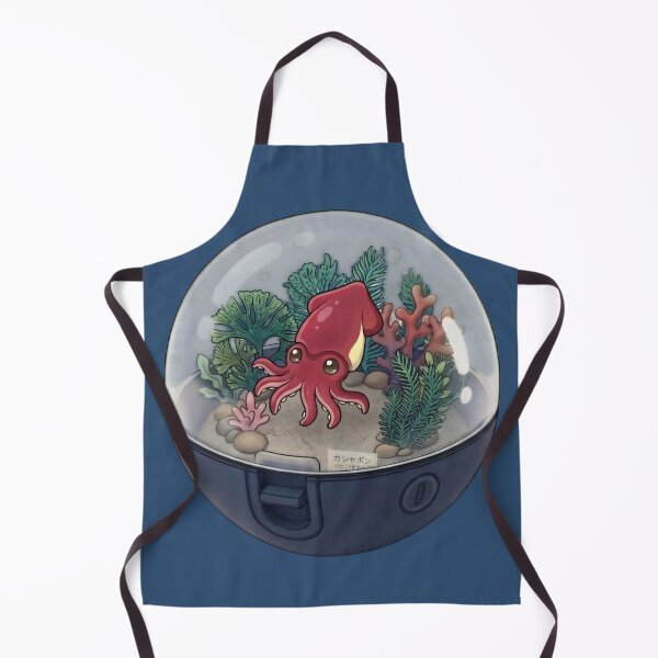Item preview, Cute Squid in an Underwater Coral in a Capsule Kawaii Japanese Capsule Art-#serie2 designed and sold by JeanChiale.
