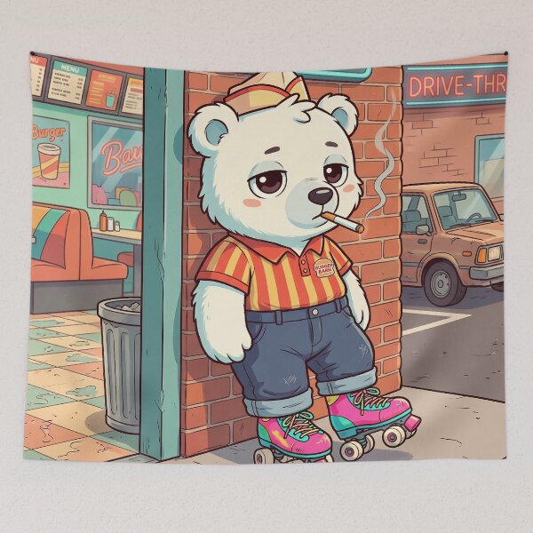 Item preview, Polar bear wearing roller skates designed and sold by v29582492.