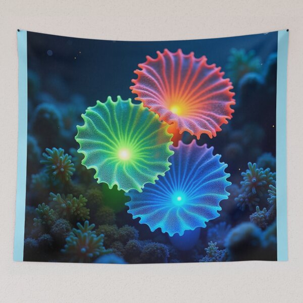 Item preview, Glowing Neon Flowers – Bioluminescent Green, Pink & Blue Floral Art. designed and sold by fbtrisha.