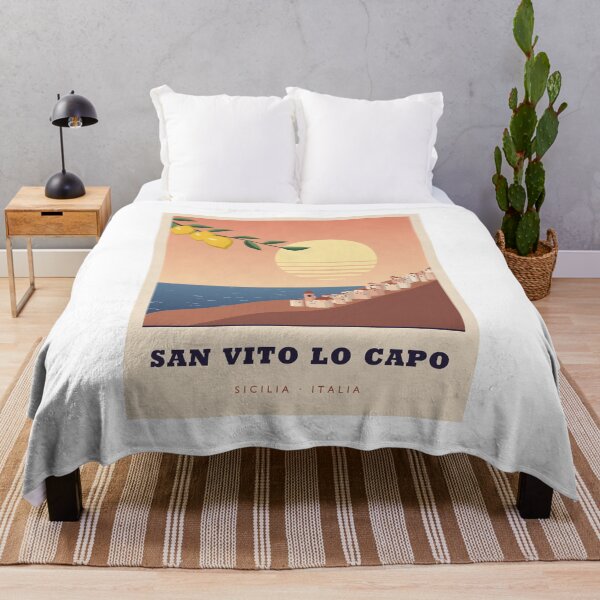 Item preview, San Vito Lo Capo Sicily Vintage Travel Poster designed and sold by ChromaLens.
