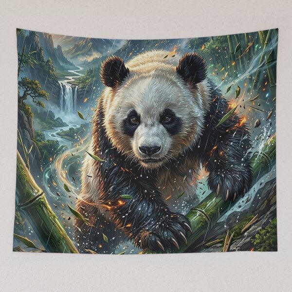 Item preview, Giant Panda Gazing Out from a Lush Bamboo Grove designed and sold by Lucid Dream Pixel.