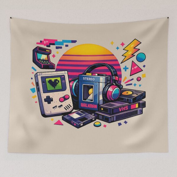 Item preview, Retro Nostalgia – Walkman, VHS & Game Boy designed and sold by Dew Drop Designs.