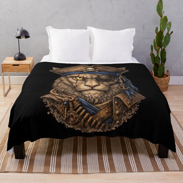 Item preview, Pirate Lion Captain Vintage Engraving Design designed and sold by FREENATION2026.