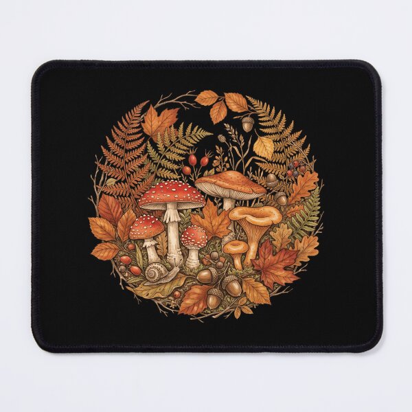 Item preview, Autumn Mushroom Forest Vintage Botanical Cottagecore Fall Art designed and sold by TeNovaStudio.