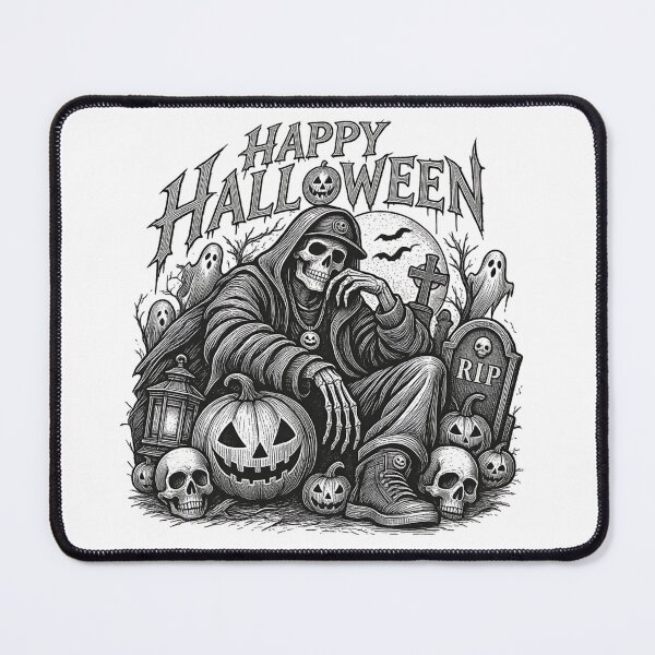 Item preview, Black and White Skeleton Happy Halloween Streetwear Hoodie designed and sold by Catfish013.
