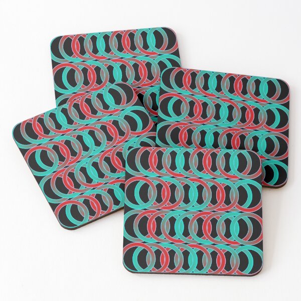 Item preview, Gradient Red and Green Rings Retro Pattern designed and sold by SuzanaTArt.