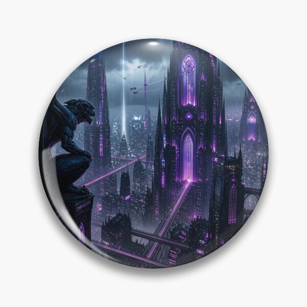 Item preview, Gothic Cyberpunk Gargoyle Cathedral Cityscape designed and sold by LazyDayzCo.