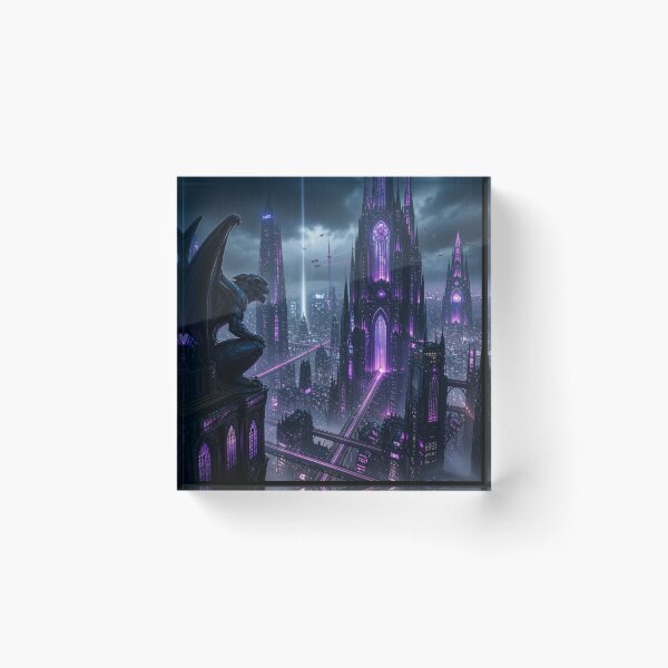 Item preview, Gothic Cyberpunk Gargoyle Cathedral Cityscape designed and sold by LazyDayzCo.