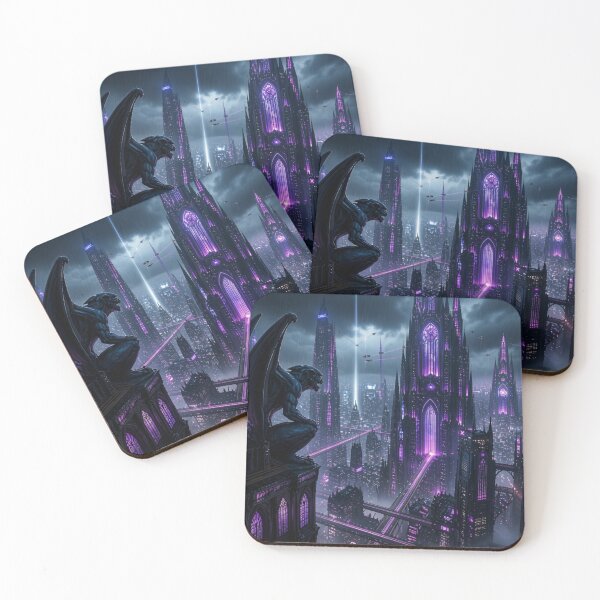 Item preview, Gothic Cyberpunk Gargoyle Cathedral Cityscape designed and sold by LazyDayzCo.