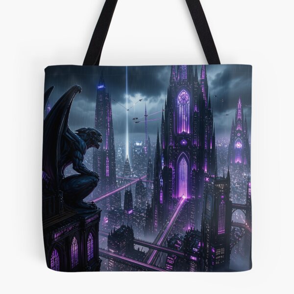 Item preview, Gothic Cyberpunk Gargoyle Cathedral Cityscape designed and sold by LazyDayzCo.