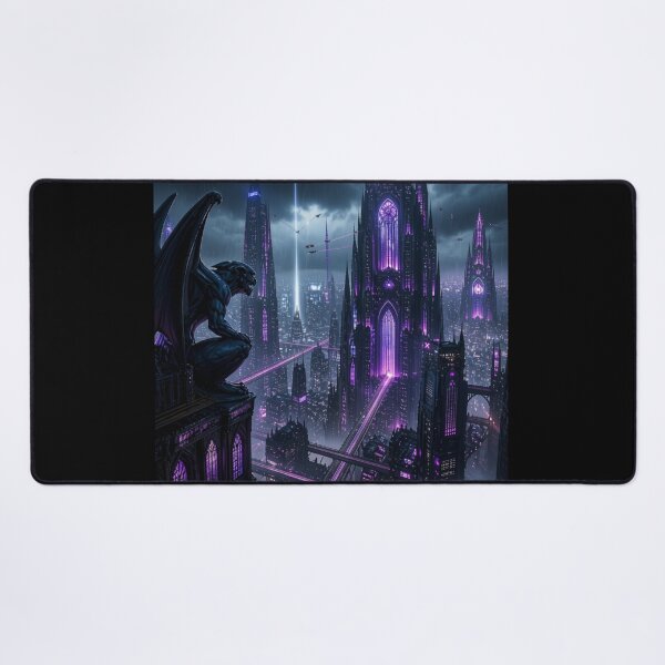 Item preview, Gothic Cyberpunk Gargoyle Cathedral Cityscape designed and sold by LazyDayzCo.