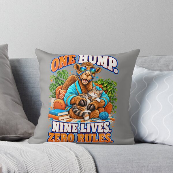 Item preview, One Hump. Nine Lives. Zero Rules – Funny Lifestyle and Pets T-Shirt – Funny Camel T-Shirt Animal Graphic Camel T-Shirt designed and sold by Camel & Quirk.