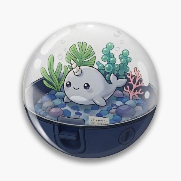 Item preview, Cute Narwhal in an Underwater Coral in a Capsule Kawaii Japanese Capsule Art-#serie2 designed and sold by JeanChiale.