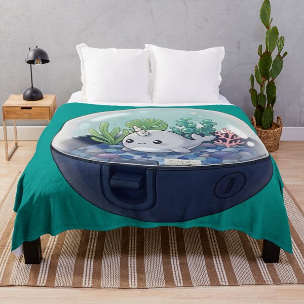 Item preview, Cute Narwhal in an Underwater Coral in a Capsule Kawaii Japanese Capsule Art-#serie2 designed and sold by JeanChiale.