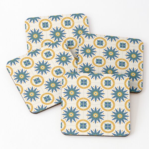 Item preview, Sicilian Majolica Tiles Pattern Blue and Yellow designed and sold by ChromaLens.
