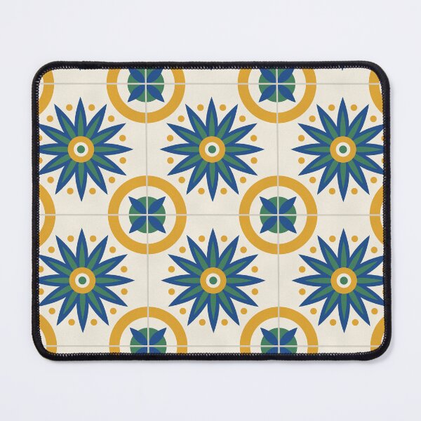Item preview, Sicilian Majolica Tiles Pattern Blue and Yellow designed and sold by ChromaLens.