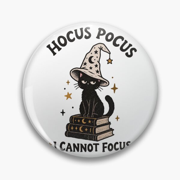 Item preview, Hocus Pocus I Cannot Focus Funny Cat Wizard Design Sarcastic Graphic ADHD Humor designed and sold by LandFinStudio.