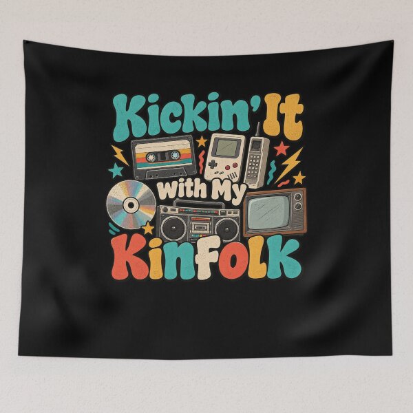Item preview, Kickin' It With My Kimfolk Retro 80s 90s Nostalgia Family Friends designed and sold by drawwiika+44.