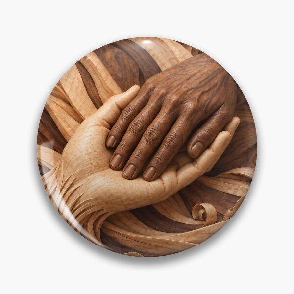 Item preview, Intertwined Wooden Hands – Symbolic Love and Unity Sculptural Art Print designed and sold by Kaleidoscope Print.