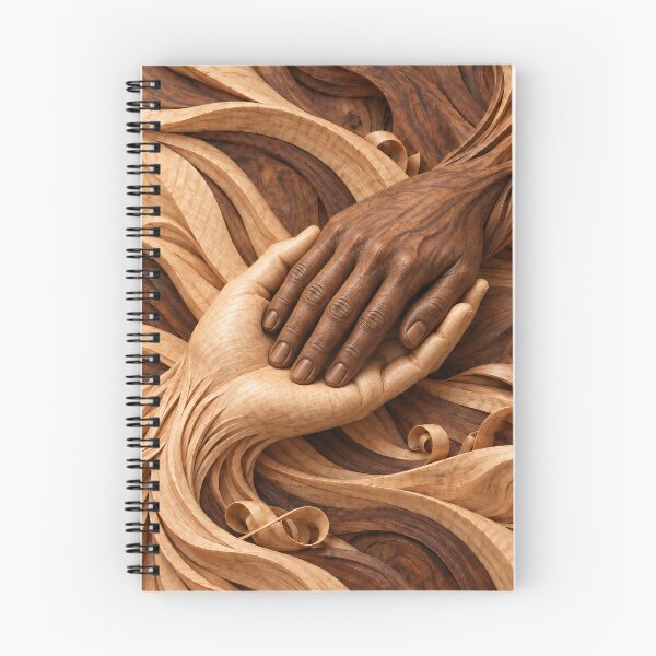 Item preview, Intertwined Wooden Hands – Symbolic Love and Unity Sculptural Art Print designed and sold by Kaleidoscope Print.