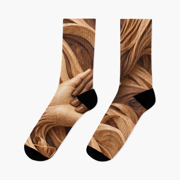 Item preview, Intertwined Wooden Hands – Symbolic Love and Unity Sculptural Art Print designed and sold by Kaleidoscope Print.