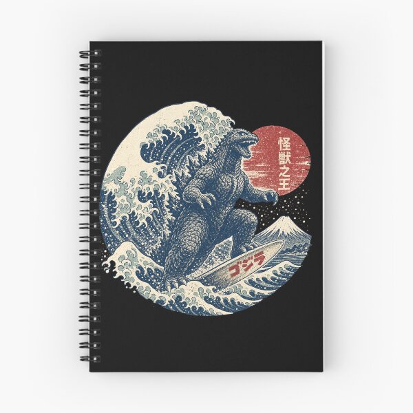 Item preview, Godzilla Riding The Great Wave off Kanagawa Funny Vintage Japanese Surfing Design for Surfers and lovers of the beach designed and sold by LD ART.