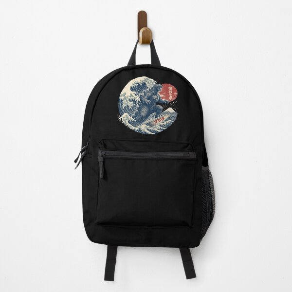 Item preview, Godzilla Riding The Great Wave off Kanagawa Funny Vintage Japanese Surfing Design for Surfers and lovers of the beach designed and sold by LD ART.