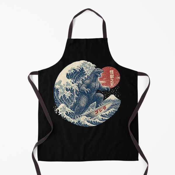 Item preview, Godzilla Riding The Great Wave off Kanagawa Funny Vintage Japanese Surfing Design for Surfers and lovers of the beach designed and sold by LD ART.