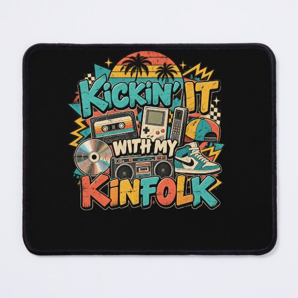 Item preview, Kickin' It With My Kinfolk 80s 90s Retro Family Reunion Nostalgia designed and sold by drawwiika+44.
