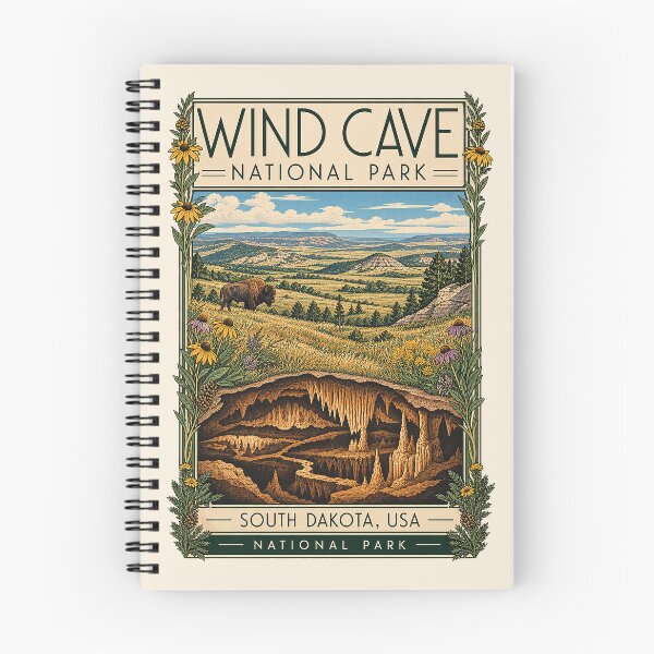 Item preview, Wind Cave National Park, South Dakota, USA [Vintage Illustration] designed and sold by elektronen.