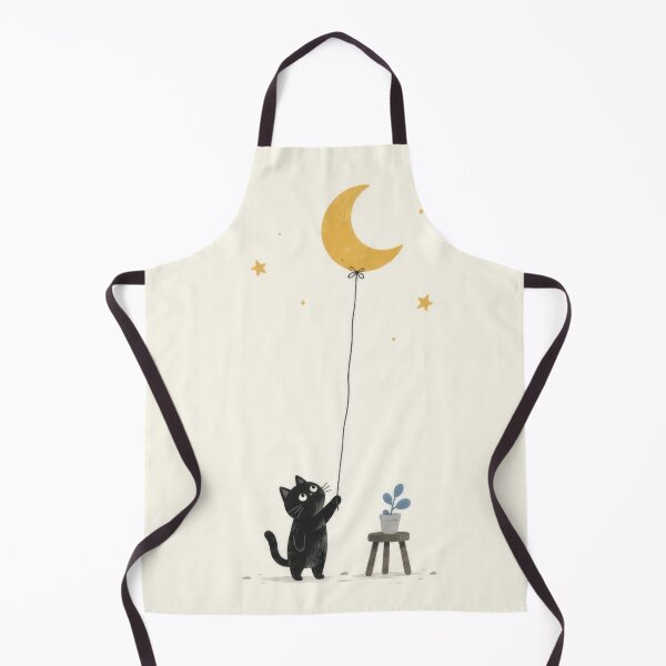 Item preview, Cat holds balloon shaped like moon designed and sold by anytka.