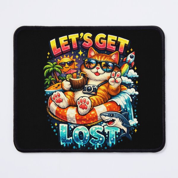 Item preview, Let's Get Lost - Cool Summer Cat Beach Vacation designed and sold by MarceBersi.