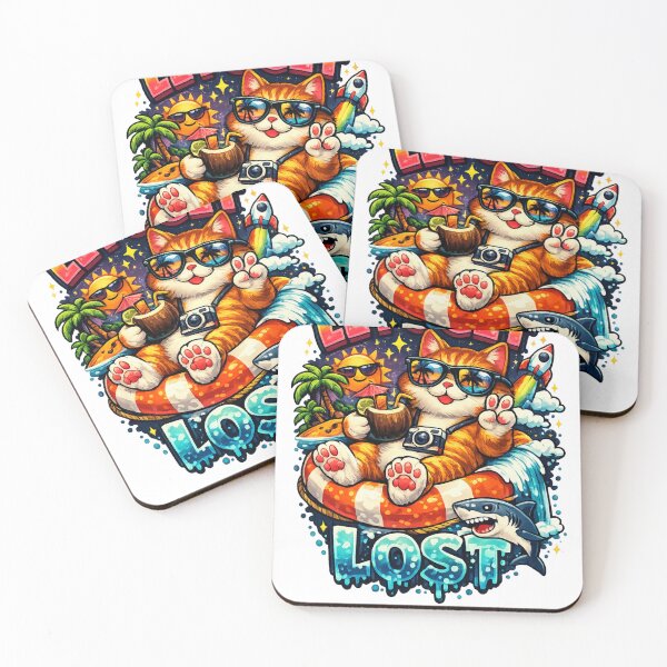 Item preview, Let's Get Lost - Cool Summer Cat Beach Vacation designed and sold by MarceBersi.