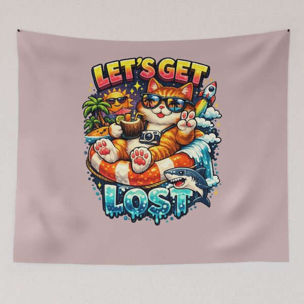 Item preview, Let's Get Lost - Cool Summer Cat Beach Vacation designed and sold by MarceBersi.