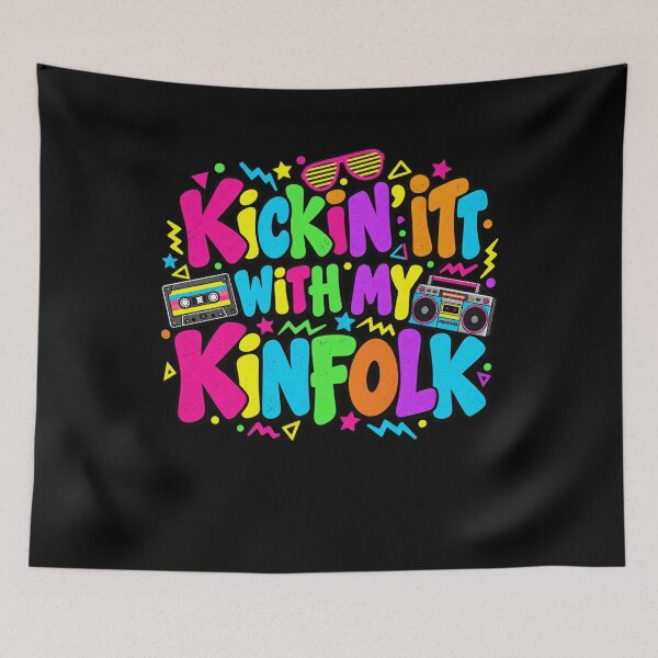 Item preview, Kick'n It With My Kinfolk 80s 90s Retro Family Friends Gathering designed and sold by drawwiika+44.