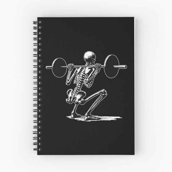 Item preview, Skeleton Weightlifter Doing Barbell Squats Linocut Art designed and sold by Lady-K-.