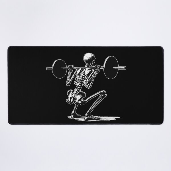 Item preview, Skeleton Weightlifter Doing Barbell Squats Linocut Art designed and sold by Lady-K-.