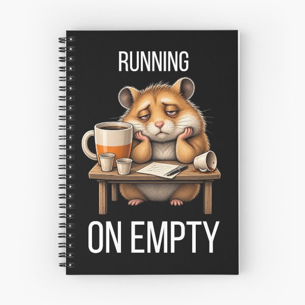 Item preview, Running on Empty – Funny Exhausted Hamster Coffee Humor designed and sold by GeekAnglerStore.