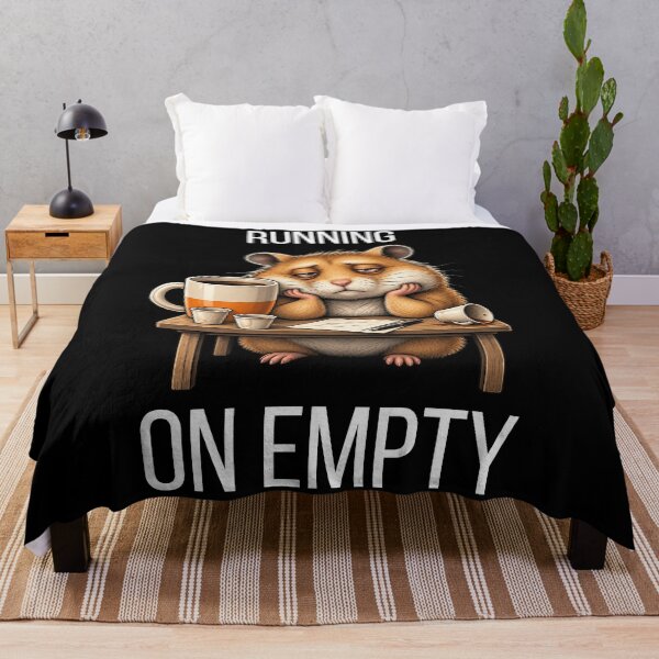 Item preview, Running on Empty – Funny Exhausted Hamster Coffee Humor designed and sold by GeekAnglerStore.