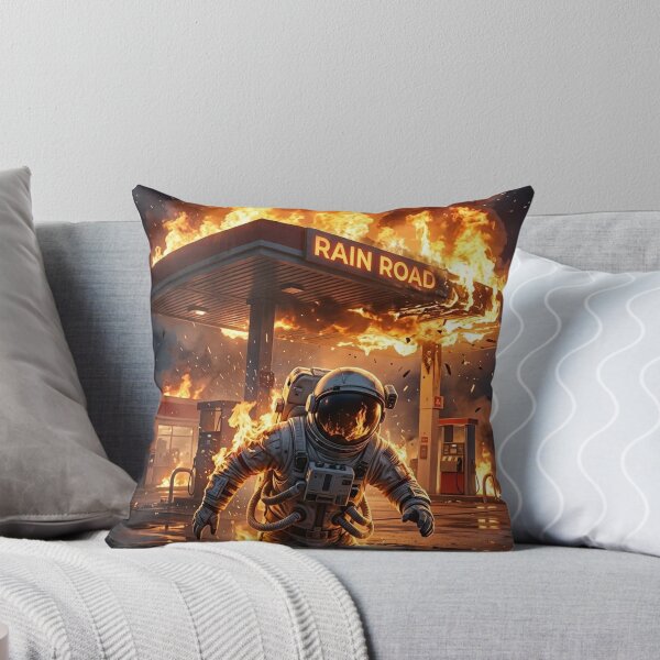Item preview, Burning Astronaut at Gas Station Surreal Art designed and sold by Rain-Road.