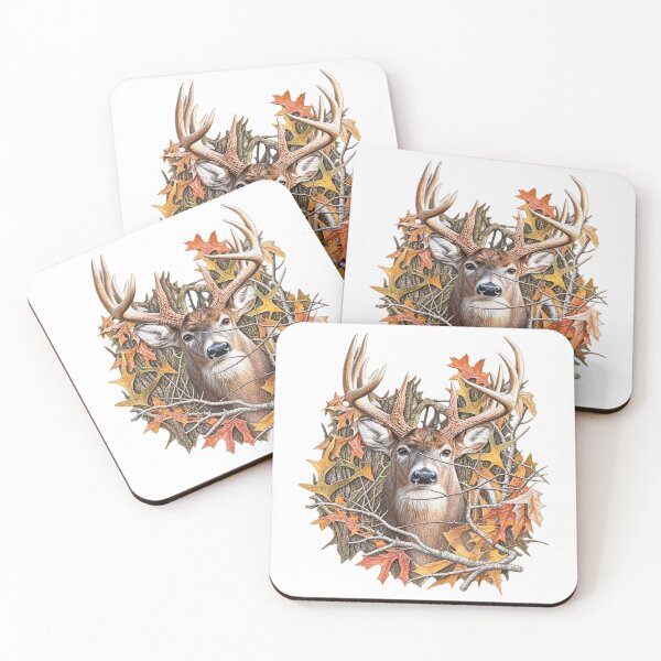 Item preview, Majestic Whitetail Buck in Autumn Forest | Rustic Deer Antlers & Fall Leaves Wildlife designed and sold by BakersTees.