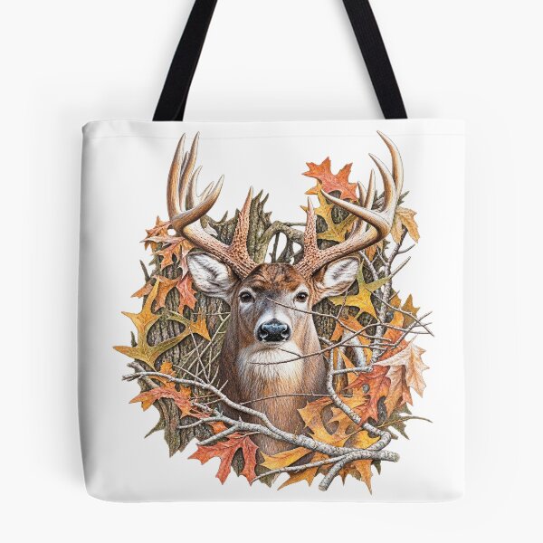 Item preview, Majestic Whitetail Buck in Autumn Forest | Rustic Deer Antlers & Fall Leaves Wildlife designed and sold by BakersTees.