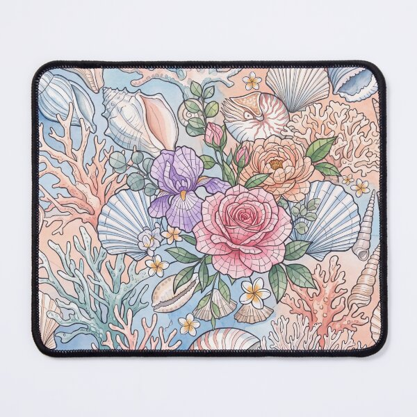Item preview, Coastal Blossoms and Seashells designed and sold by amusefullife.