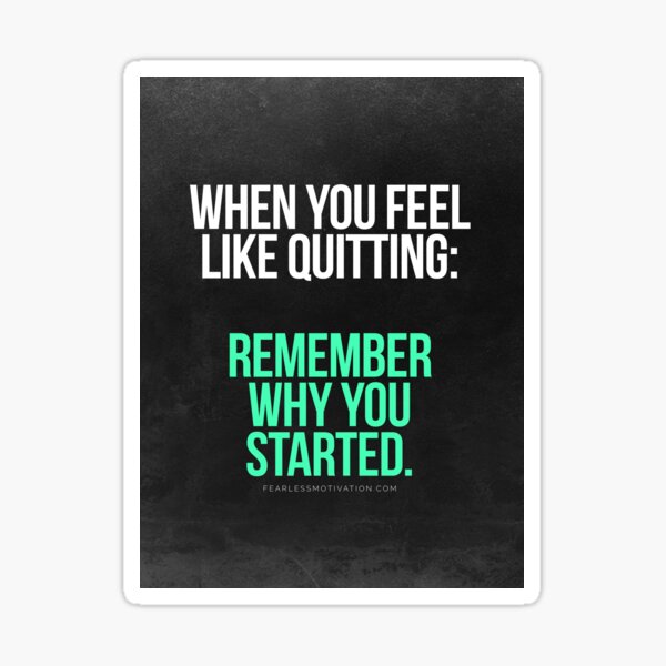 Remember Why You Started. Sticker