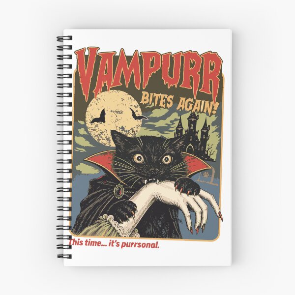 Item preview, Vampurr Bites Again – Vintage Vampire Black Cat Halloween Design designed and sold by CreativeBrains7.