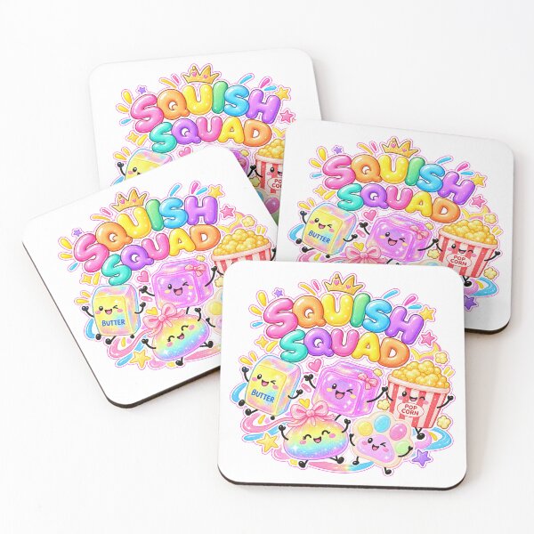 Item preview, Squish Squad Cute Kawaii Toys Rainbow Glitter Popcorn Butter Paw designed and sold by LandFinStudio.