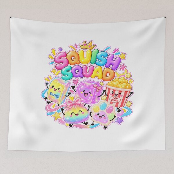 Item preview, Squish Squad Cute Kawaii Toys Rainbow Glitter Popcorn Butter Paw designed and sold by LandFinStudio.
