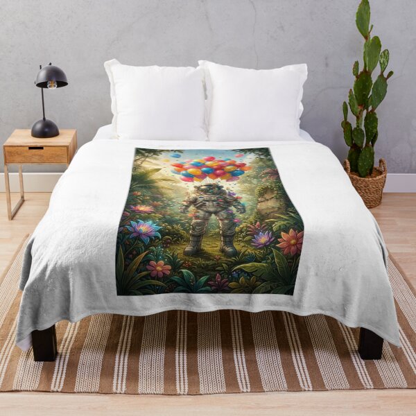 Item preview, Botanical Surreal Astronaut - Colorful Balloons Space Art designed and sold by Rain-Road.