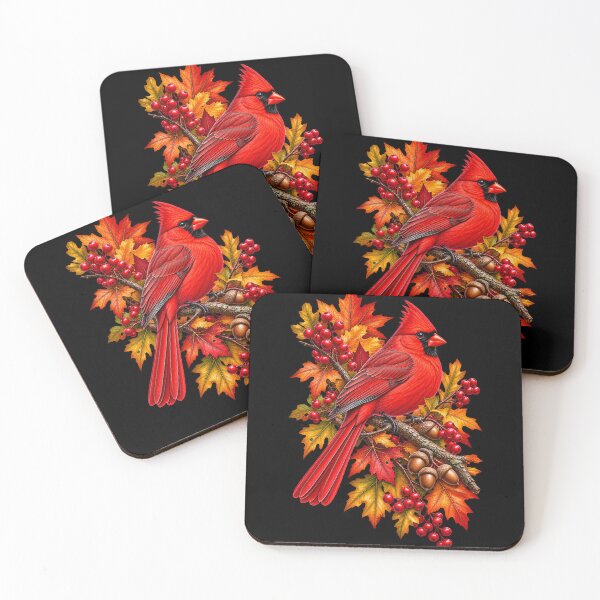 Item preview, Cardinal in Autumn Forest Fall Leaves designed and sold by RockitBaby.